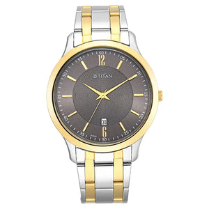 Titan Dark Brown Dial Metal Strap Watch - NT1825BM01 - KRISHNA WATCH COMPANY