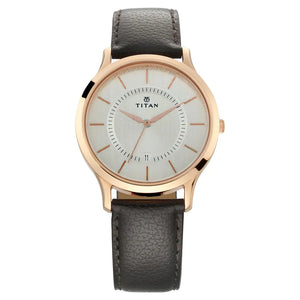 Titan Silver Dial Leather Strap Watch - 1825WL01 - KRISHNA WATCH COMPANY