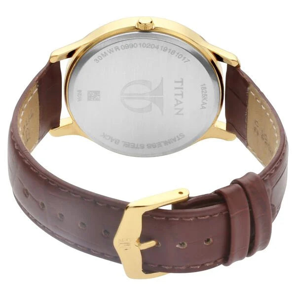 Titan Quartz Analog with Date Watch for Men - 1825YL01 - KRISHNA WATCH COMPANY