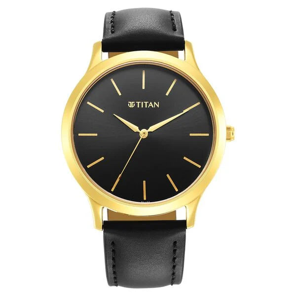 TITAN Karishma Radiance Black Dial Analog Watch for Men 1825YL03 - KRISHNA WATCH COMPANY