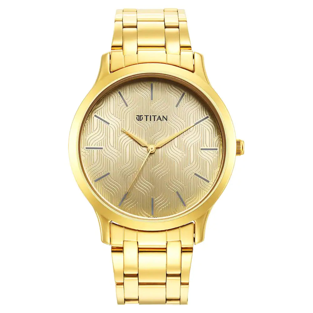 TITAN Karishma Radiance Champagne Dial Analog Watch for Men - 1825YM03