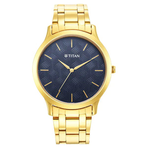 TITAN Karishma Radiance Blue Dial Analog Watch for Men - 1825YM05 - KRISHNA WATCH COMPANY