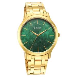 TITAN Karishma Radiance Green Dial Analog Watch for Men - 1825YM07 - KRISHNA WATCH COMPANY
