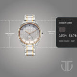 Titan Regalia Opulent Offset Second Hand White Dial Rose Gold Bimetal Strap Watch For Men 1829km08