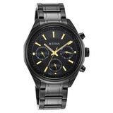 Titan Quartz Multifunction Black Dial Stainless Steel Strap Watch for Men 1829NM02