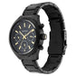 Titan Quartz Multifunction Black Dial Stainless Steel Strap Watch for Men 1829NM02