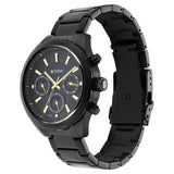 Titan Quartz Multifunction Black Dial Stainless Steel Strap Watch for Men 1829NM02
