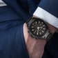 Titan Quartz Multifunction Black Dial Stainless Steel Strap Watch for Men 1829NM02