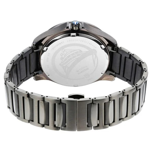 Titan Maritime Quartz Multifunction Anthracite Dial Stainless Steel Strap Watch for Men 1830qm01