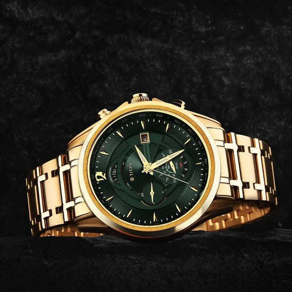 Titan Regalia Premium Green Chrono Stainless Steel Strap watch for Men 1830ym02