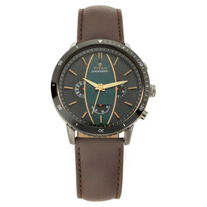Titan Caravel from Maritime - Chronograph Watch with Tungsten bezel ring NP1832KL01 - KRISHNA WATCH COMPANY