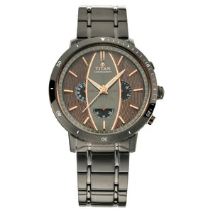 Titan Caravel from Maritime - Chronograph Watch with Tungsten bezel ring 1832KM01 - KRISHNA WATCH COMPANY