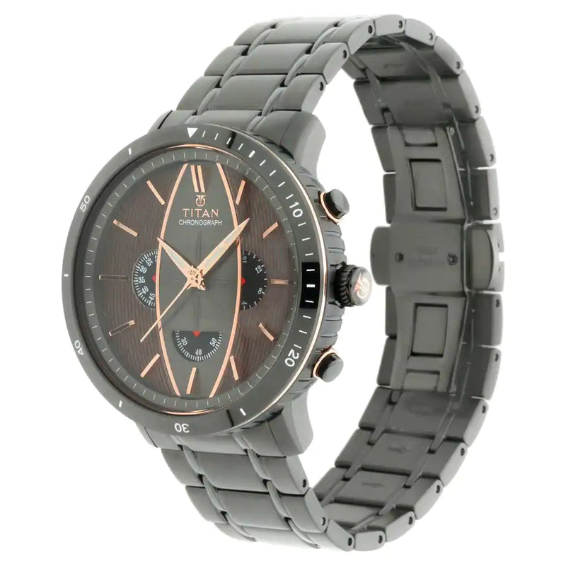 Titan Caravel from Maritime - Chronograph Watch with Tungsten bezel ring 1832KM01