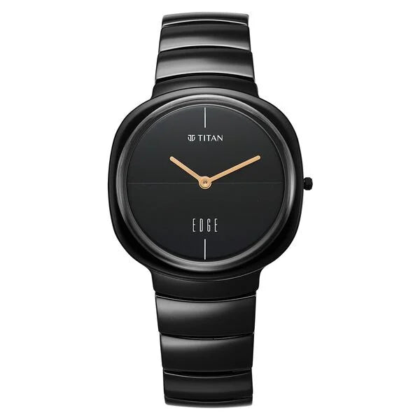 Titan Edge Squircle Black Dial Ceramic Strap Watch 1841NC01