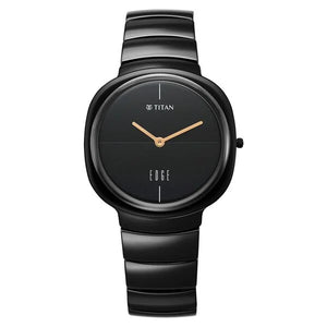 Titan Edge Squircle Black Dial Ceramic Strap Watch 1841NC01 - KRISHNA WATCH COMPANY