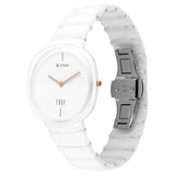 TITAN Edge Squircle White Dial Ceramic Strap Watch for Men - 1841QC03 - KRISHNA WATCH COMPANY