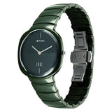 Titan Squircle Camo Quartz Analog Green Dial Ceramic Strap Watch For Unisex - 1841QC05