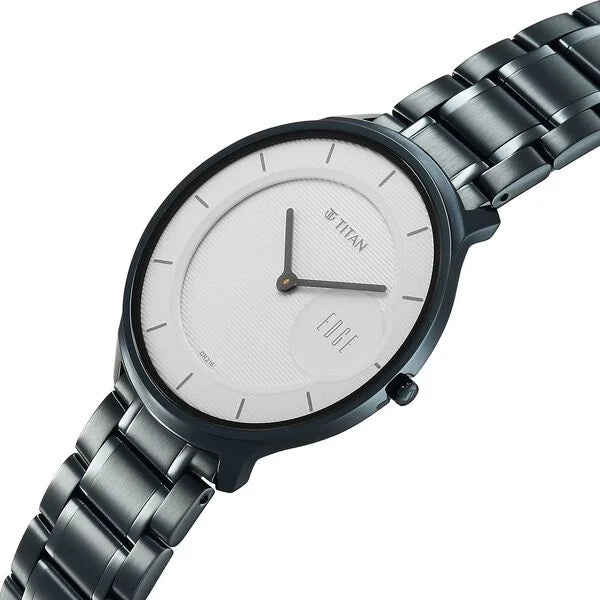 Titan Edge Murals Analog White Dial Watch For Men 1843qm04
