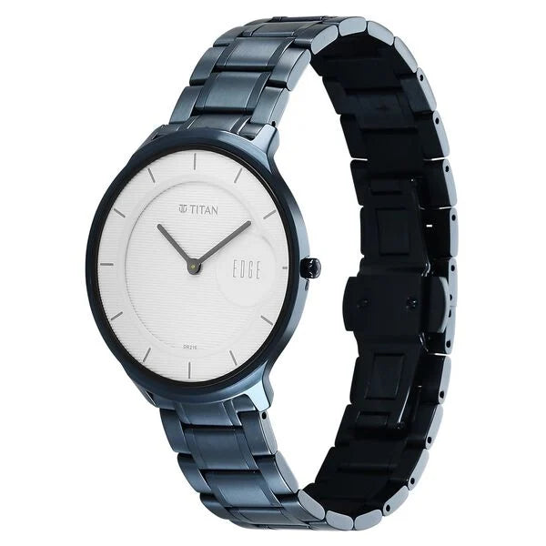 Titan Edge Murals Analog White Dial Watch For Men 1843qm04