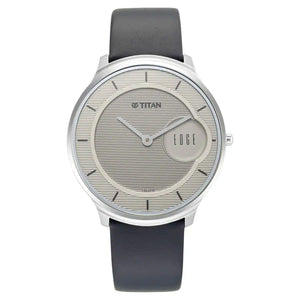 TITAN Edge Baseline Watch with Grey Dial & Blue Leather Strap 1843SL01(DL375) - KRISHNA WATCH COMPANY
