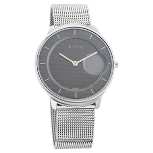 Titan Minimals Grey Dial Analog Stainless Steel Strap Watch for Men 1843sm01 - KRISHNA WATCH COMPANY