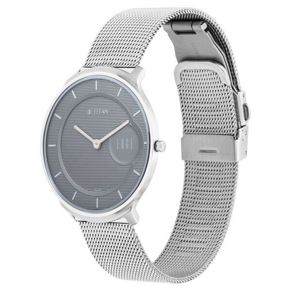 Titan Minimals Grey Dial Analog Stainless Steel Strap Watch for Men  1843sm01