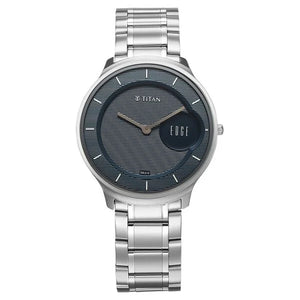 Titan Edge Murals Quartz Analog Blue Dial Stainless Steel Strap Watch For Men 1843sm03 - KRISHNA WATCH COMPANY