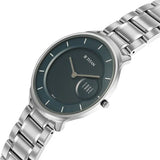 Titan Edge Murals Quartz Analog Blue Dial Stainless Steel Strap Watch For Men 1843sm03