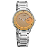 Titan Edge Murals Quartz Analog Yellow Dial Stainless Steel Strap Watch For Men 1843sm05 - KRISHNA WATCH COMPANY