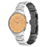 Titan Edge Murals Quartz Analog Yellow Dial Stainless Steel Strap Watch For Men 1843sm05 - KRISHNA WATCH COMPANY