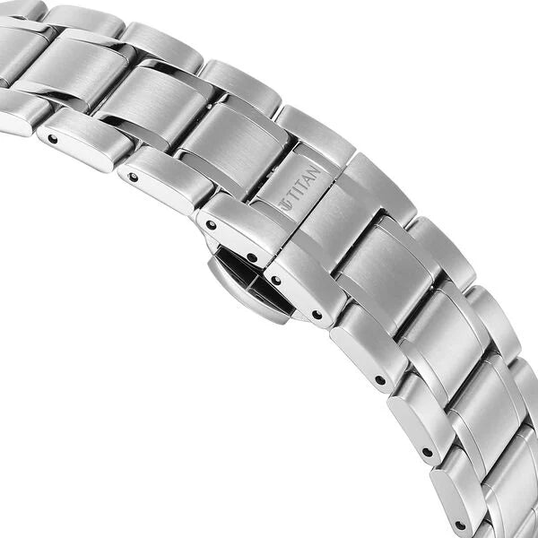 Titan Edge Murals Quartz Analog Yellow Dial Stainless Steel Strap Watch For Men 1843sm05