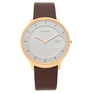 TITAN Edge Watch with Silver White Dial & Leather Strap NQ1843WL01 - KRISHNA WATCH COMPANY