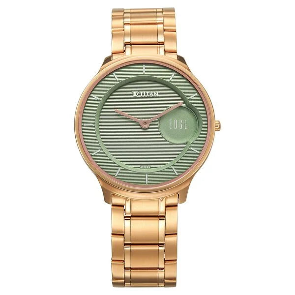 Titan Edge Murals Quartz Analog Green Dial Watch For Men - 1843WM02 - KRISHNA WATCH COMPANY