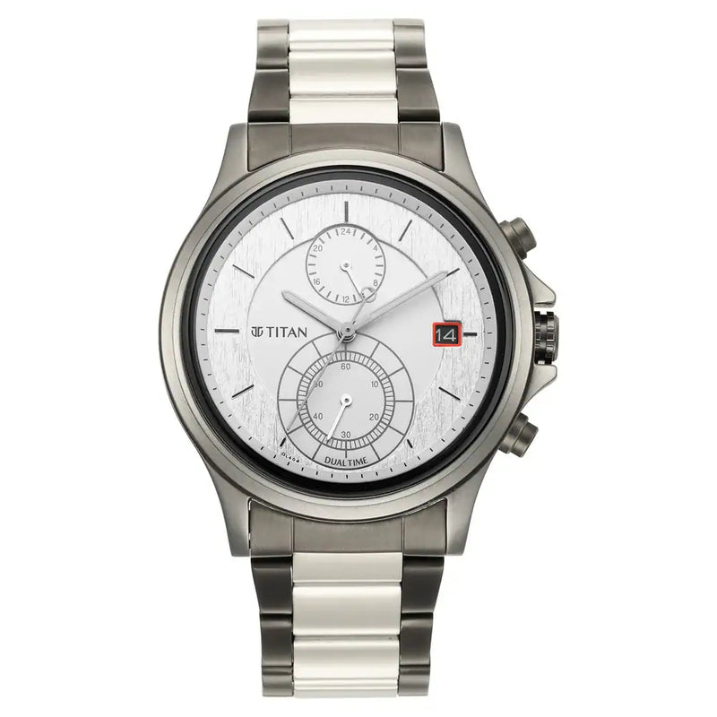 Titan Workwear Silver Dial Silver Stainless Steel Strap Watch 1870KM01 - KRISHNA WATCH COMPANY