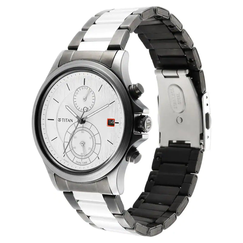Titan Workwear Silver Dial Silver Stainless Steel Strap Watch 1870KM01 - KRISHNA WATCH COMPANY