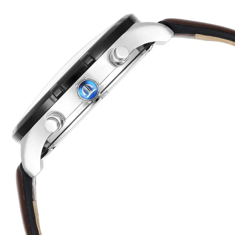 Titan Maritime White Dial Quartz Multifunction Leather Strap Watch for Men / 1873KL01