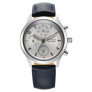 Titan Sapphire Quartz Multifunction Silver Dial Watch for Men - 1874SL04 - KRISHNA WATCH COMPANY