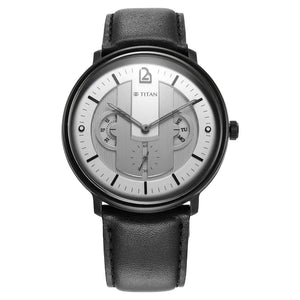 TITAN Quartet Silver Dial Leather Strap Watch - 1882NL01 - KRISHNA WATCH COMPANY