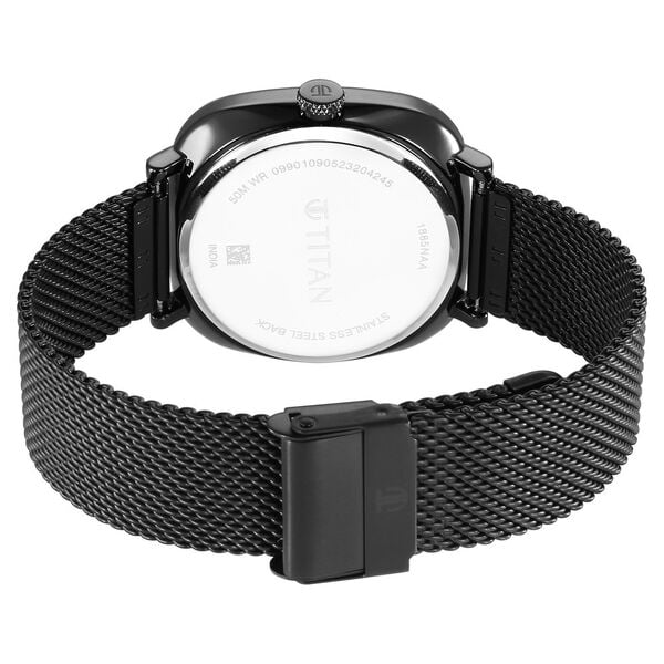 Titan Neo Curve Quartz Analog with Date Anthracite Dial Black Stainless Steel Strap Watch for Men 1885nm01