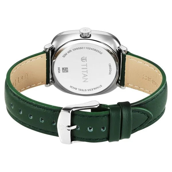 Titan Neo Curve Quartz Analog with Date Green Dial Stainless Steel Strap Watch For Men 1885sl04