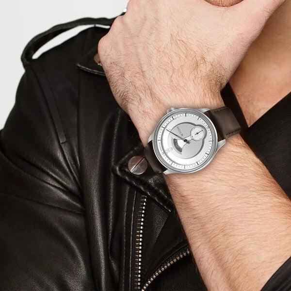TITAN Quartet Silver Dial Leather Strap Watch 1890SL01
