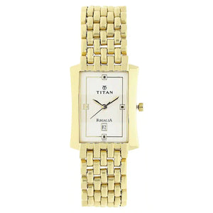 TITAN White Dial Golden Stainless Steel Strap Watch 1927YM04 - KRISHNA WATCH COMPANY