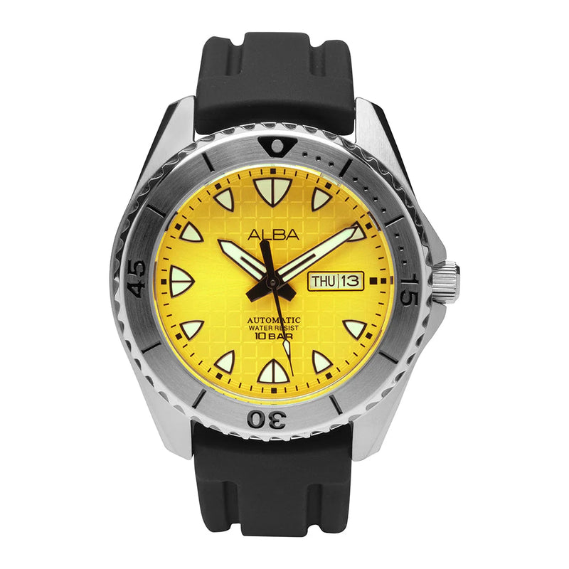 ALBA Mechanical Yellow Patterned Dial Automatic Men's Watch - AL4587X1