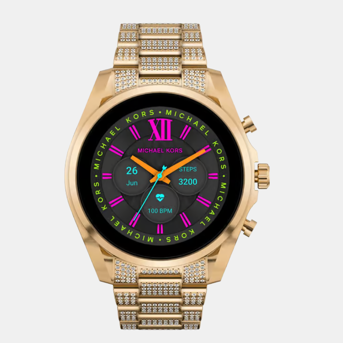 Gen 6 Bradshaw Pavé Gold-Tone Smartwatch MKT5136