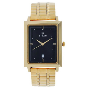 Titan Quartz Analog with Date Black Dial Stainless Steel Strap Watch for Men - 1715YM03 - KRISHNA WATCH COMPANY