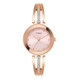 Timex Women Rose Gold Round Analog Brass Dial Watch - TWTL10323