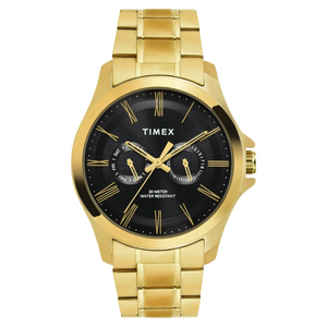 Timex Men Analaog Black Round Brass Dial Watch- TW000X129 - KRISHNA WATCH COMPANY