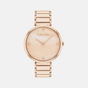 Calvin Klein Minimalistic T-Bar Female Rose Gold Analog Stainless Steel Watch 25200429 - KRISHNA WATCH COMPANY