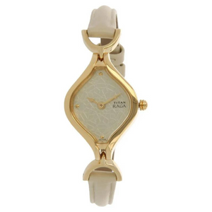 Titan Raga Champagne Dial Analog Leather Strap Watch for Women 2531YL01 - KRISHNA WATCH COMPANY