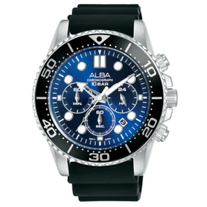 Alba Cobalt Blue Dial with Black Bezel Chronograph AT3J47X1 - KRISHNA WATCH COMPANY